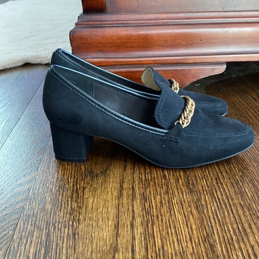 Liz Claiborne Suede Heeled Loafers - Size 7.5